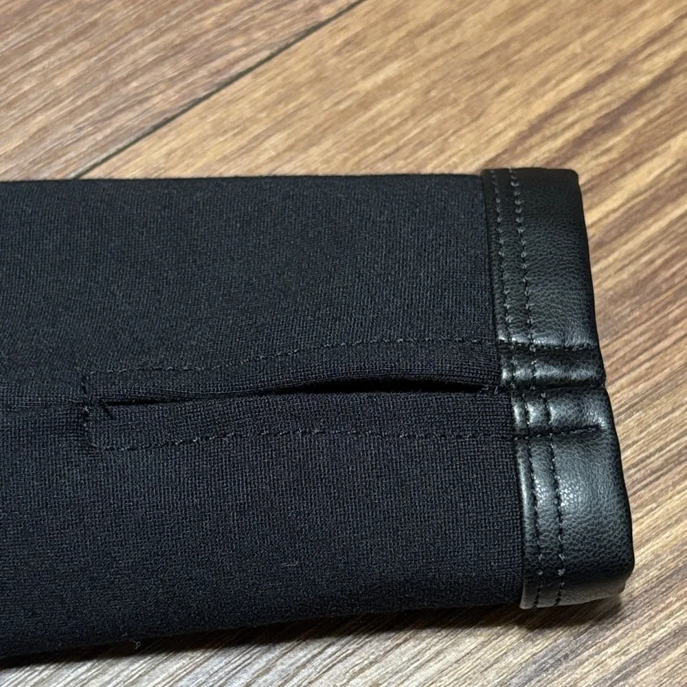 NWT Maniere De Voir Black Cut-Out Faux Leather Crop Top Size 6 - Picture 6 of 6